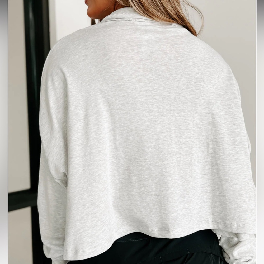 Bucket List Typically Basic Oversized Crop Shacke… - image 4